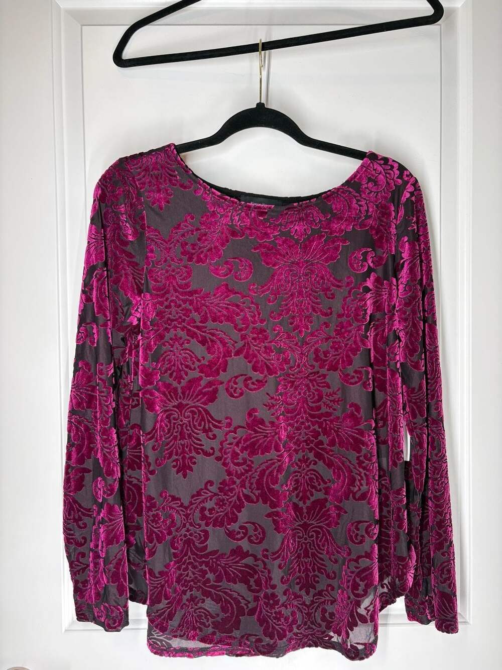 Karen Kane Velvet Burnout Boat Neck Top NWT M ✨ Witchy Whimsygoth